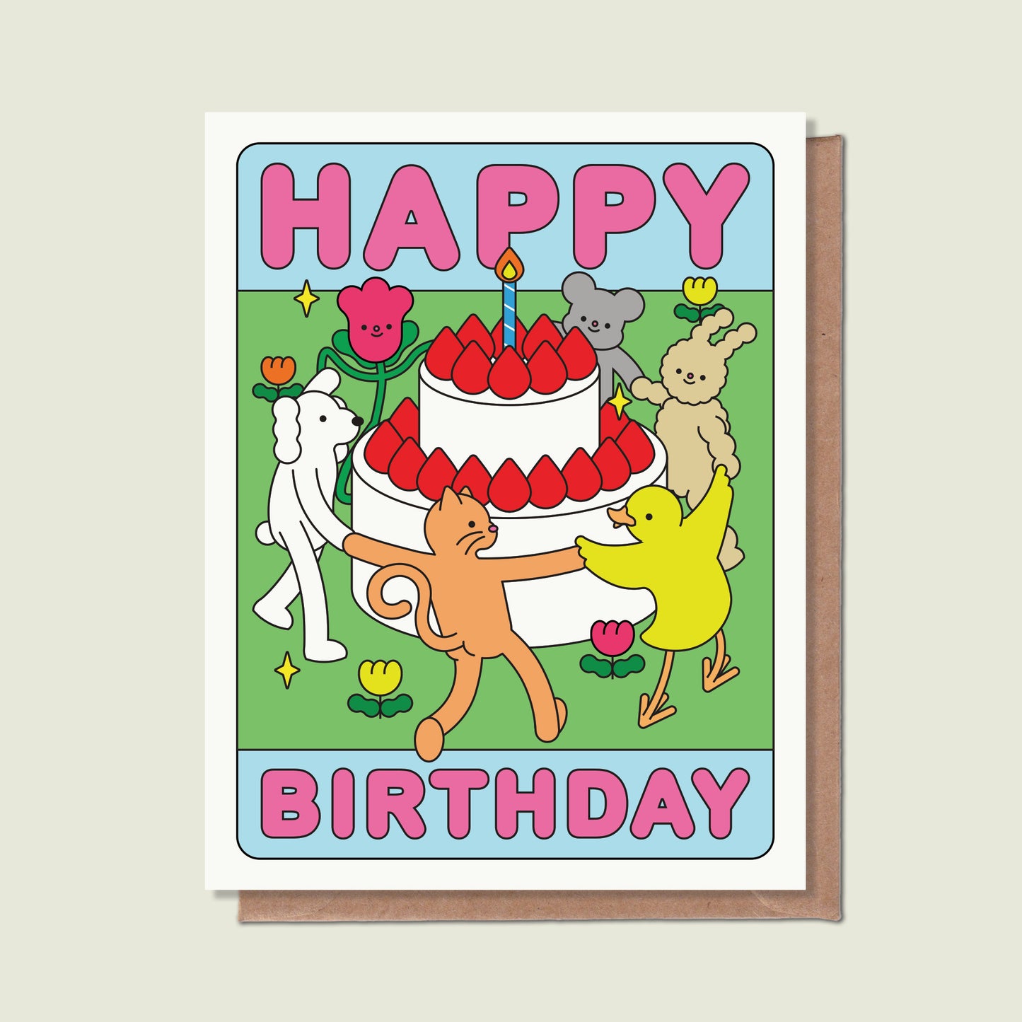 Happy Birthday Cake Greeting Card