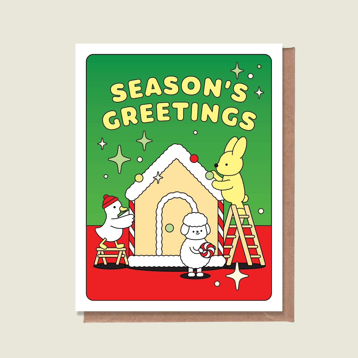 Season's Greetings Cookie House Greeting Card