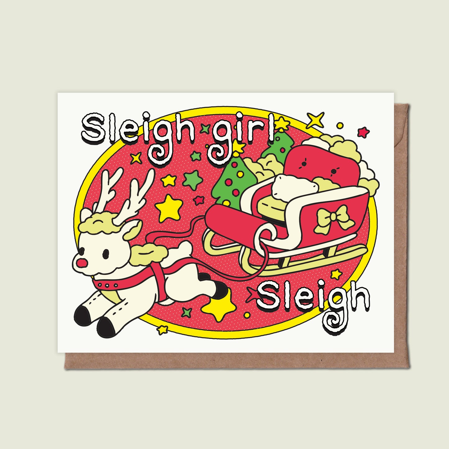 Sleigh Girl Sleigh Greeting Card