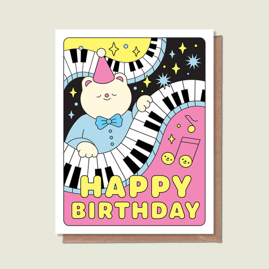 Happy Birthday Piano Greeting Card