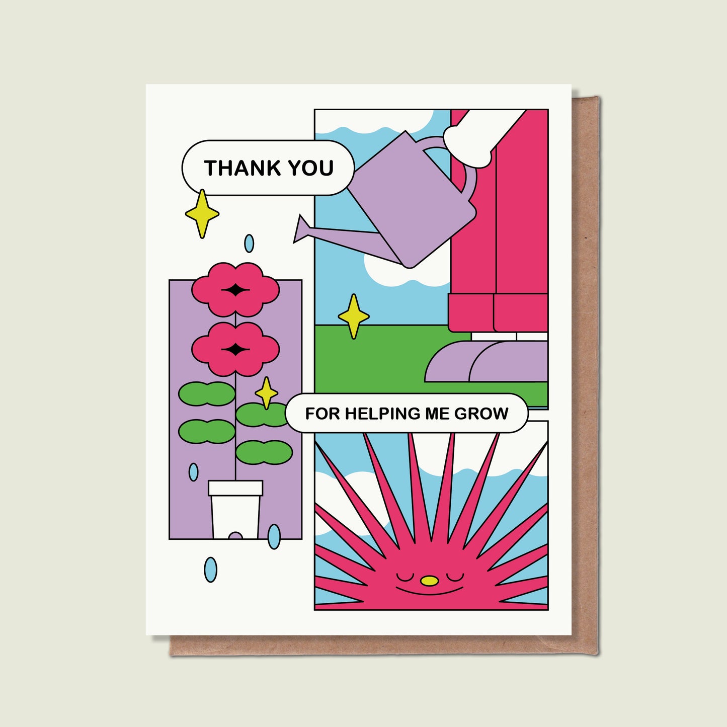 Thank You For Helping Me Grow Greeting Card
