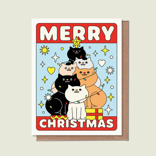 Merry Christmas Cat Greeting Card