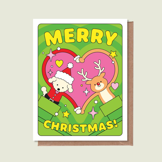 Merry Christmas Heart Greeting Card