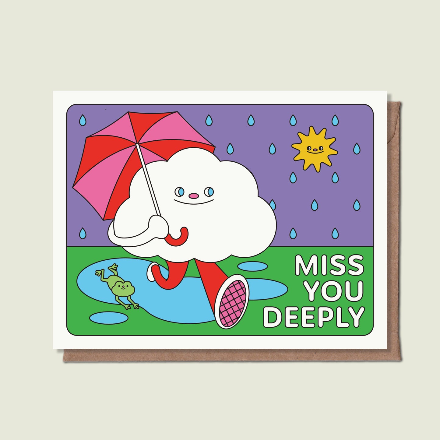 Miss You Deeply Greeting Card